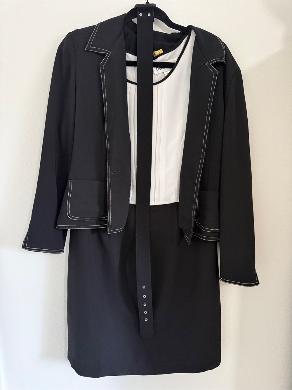 Danny & Nicole Black Blazer with White Contrast Stitching